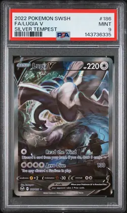 2022 POKEMON SWORD & SHIELD SILVER TEMPEST #186 FULL ART/LUGIA V PSA 9 - Image 1