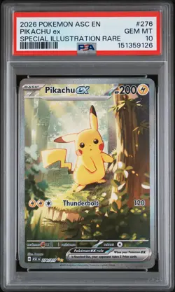 2026 POKEMON ASCENDED HEROES SPECIAL ILLUSTRATION RARE #276 PIKACHU EX PSA 10 - Image 1