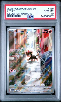 2025 POKEMON MEG EN-MEGA EVOLUTION ILLUSTRATION RARE #139 LITLEO PSA 10 - Image 1