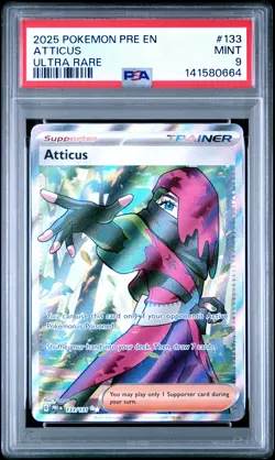 2025 POKEMON PRE EN-PRISMATIC EVOLUTIONS ULTRA RARE #133 ATTICUS PSA 9 - Image 1