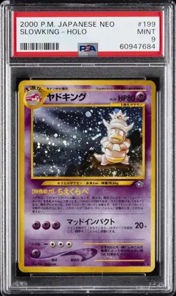 2000 POKEMON JPN NEO #199 SLOWKING-HOLO PSA 9 - Image 1