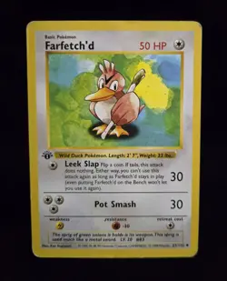 Pokemon TCG - FARFETCH'D - 27/102 - 1ST EDITION/SHADOWLESS - BASE SET 1999 - MP - Image 1