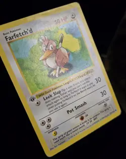 Pokemon TCG - FARFETCH'D - 27/102 - 1ST EDITION/SHADOWLESS - BASE SET 1999 - MP - Image 2