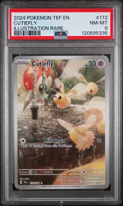 Cutiefly 172/162 Illustration Rare Tef En-temporal Forces Pokemon PSA 8 *336 - Image 1