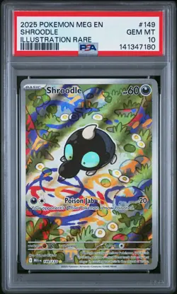2025 POKEMON MEG EN-MEGA EVOLUTION ILLUSTRATION RARE #149 SHROODLE PSA 10 - Image 1