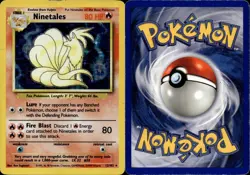 NINETALES 12/102 HOLO HOLO RARE BASE SET UNLIMITED POKEMON HOLO HP - Image 1