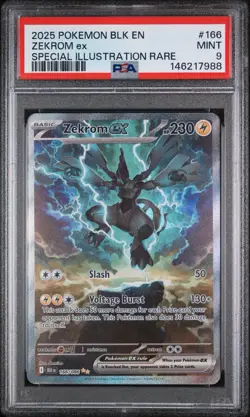 2025 POKEMON BLK EN-BLACK BOLT #166 ZEKROM EX SPECIAL ILLUSTRATION RARE PSA 9 - Image 1