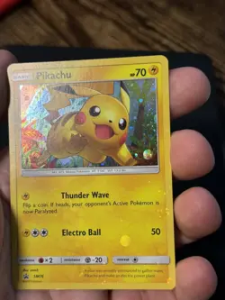 Pokemon 2017 Sun & Moon Pikachu SM76 Holo Promo FULL HOLO BLEED - Near Mint - Image 3