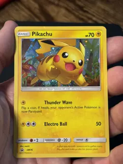 Pokemon 2017 Sun & Moon Pikachu SM76 Holo Promo FULL HOLO BLEED - Near Mint - Image 4