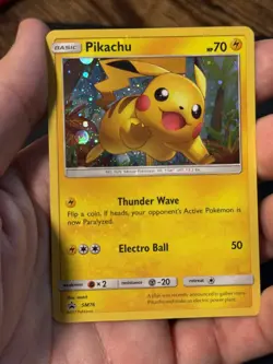 Pokemon 2017 Sun & Moon Pikachu SM76 Holo Promo FULL HOLO BLEED - Near Mint - Image 5