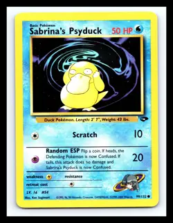 💥 SABRINA'S PSYDUCK Gym Heroes Pokemon 2000 Vintage # 99/132 Non Holo - Image 1