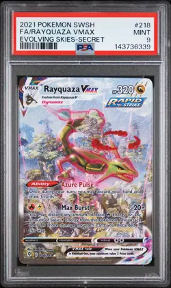 2021 POKEMON SWORD & SHIELD EVOLVING SKIES SECRET FULL ART/RAYQUAZA VMAX PSA 9 - Image 1