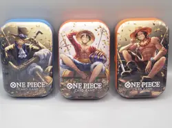 One Piece TCG Tin Pack Set Vol. 2 Lot of 3-New/Factory Sealed - Image 1