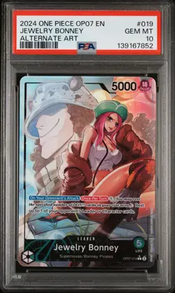 2024 One Piece Jewelry Bonney Alternate Art Leader OP07-019 PSA 10 - Image 1