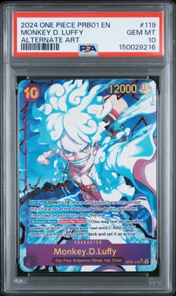 2024 ONE PIECE PRB01-PREMIUM BOOSTER ALTERNATE ART #119 MONKEY D. LUFFY PSA 10 - Image 1
