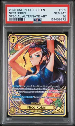 2026 ONE PIECE EB03-ONE PIECE HEROINES EDT SPECIAL ART RARE NICO ROBIN PSA 10 - Image 1