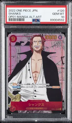 2022 ONE PIECE JPN OP01-ROMANCE DAWN MANGA ALTERNATE ART #120 SHANKS PSA 10 - Image 1