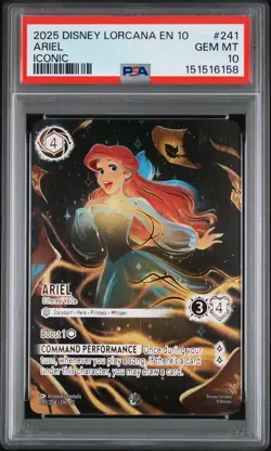 2025 DISNEY LORCANA WHISPERS IN THE WELL ICONIC ARIEL - ETHEREAL VOICE PSA 10 - Image 1