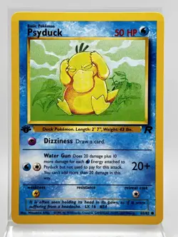 Psyduck 1st First Edition 65/82 Pokemon Card 2000 Team Rocket LP - Image 1