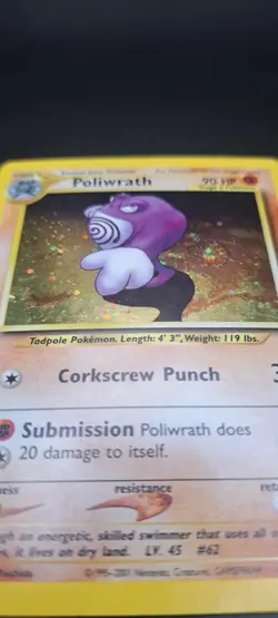 Poliwrath Neo Discovery Holo Rare Unlimited Pokemon TCG Card 9/75 LP - Image 3