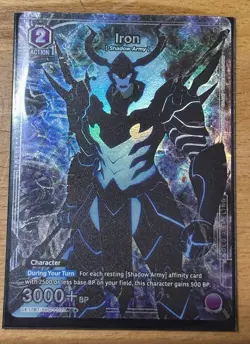 Union Arena Solo Leveling Iron (C)* card Alt Alternate Art (UE17BT/SLG-1-027) - Image 1