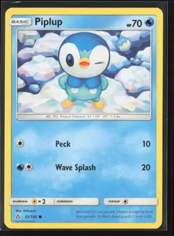Piplup (32) Common SM - Ultra Prism 32/156 LP Pokemon Card - Image 1