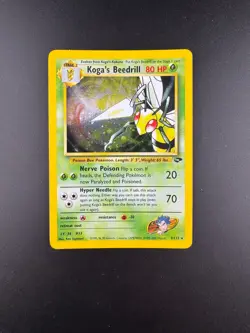 Koga's Beedrill 9/132 Holo Rare Gym Challenge Pokemon Card Kogas WoTC - Image 1