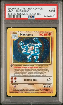 Machamp 8/102 1st Ed Base Set Cosmos Holofoil Pokemon Card / Card 2000 PSA 9 - Image 1