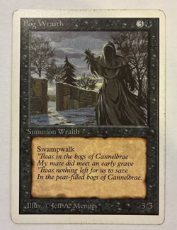 Bog Wraith Unlimited Edition (2ED) Magic the Gathering 1993 Uncommon MP - Image 1