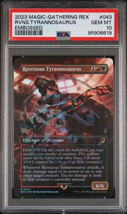 MTG Ravenous Tyrannosaurus (Borderless) (Emblem) Universes Beyond: Jurassic Park - Image 1