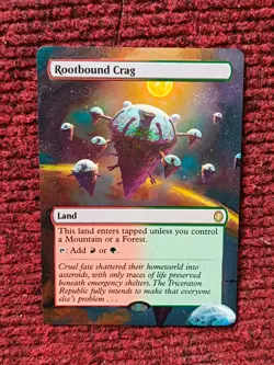 Rootbound Crag MTG Teenage Mutant Ninja Turtles Eternal Hand Painted Altered Art - Image 1