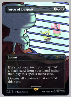 Force of Despair 1936 Rainbow Foil SpongeBob Secret Lair MTG Near Mint - Image 1