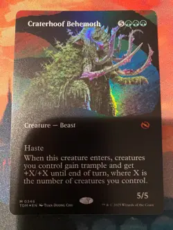 MTG Tarkir Dragonstorm Craterhoof Behemoth Borderless Foil - Image 1