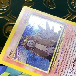 Pokemon 2001 Entei Neo Revelation 6/64 Holo SWIRL Rare LP + - Image 4