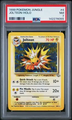 1999 POKEMON JUNGLE #4 JOLTEON-HOLO PSA 7 - Image 1