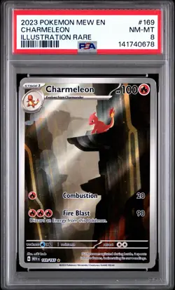 2023 POKEMON MEW EN-151 ILLUSTRATION RARE #169 CHARMELEON PSA 8 - Image 1