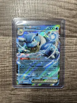 Pokemon TCG Blastoise EX 009/165 Scarlet & Violet Holo Double Rare - Image 1