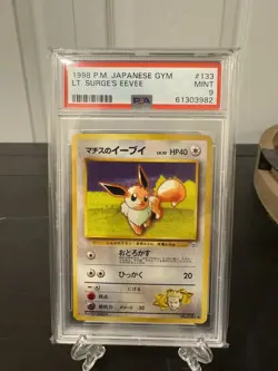 Pokemon Japanese Gym #133 LT Surges Eevee PSA 9 1998 Gym Heroes - Image 1