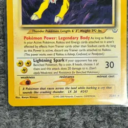 Vintage Pokemon Neo Revelation Raikou 22/64 Rare LP - Image 4