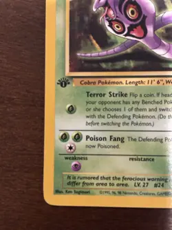 Pokemon TCG Arbok Fossil 1st Edition 31/62 Uncommon 60 HP Regular English - Image 2