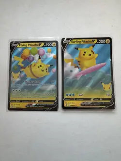 Pokemon: Flying Pikachu V 006/025 & Surfing Pikachu V 008/025 Celebrations NM/M - Image 1