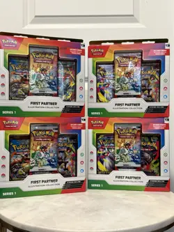 Pokemon TCG First Partner Illustration Collection Series 1 New Sealed Lot Of 4 - Image 1