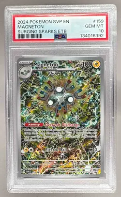 134016392 Magneton 2024 Pokemon SV Surging Sparks ETB Promo #159 PSA 10 - Image 1