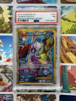 PSA 7 Pokemon TCG XY Breakthrough Mewtwo EX 163/162 Full Art Secret Rare NM MINT - Image 1