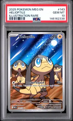 2025 POKEMON MEG EN-MEGA EVOLUTION ILLUSTRATION RARE #143 HELIOPTILE PSA 10 - Image 1