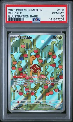 2025 POKEMON MEG EN-MEGA EVOLUTION ILLUSTRATION RARE #136 SHUCKLE PSA 10 - Image 1