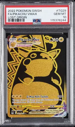 2022 POKEMON SWORD & SHIELD LOST ORIGIN #TG29 FULL ART/PIKACHU VMAX PSA 10 - Image 1