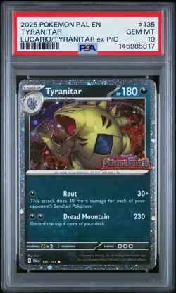 2025 POKEMON PAL EN-PALDEA EVOLVED #135 TYRANITAR PSA 10 - Image 1