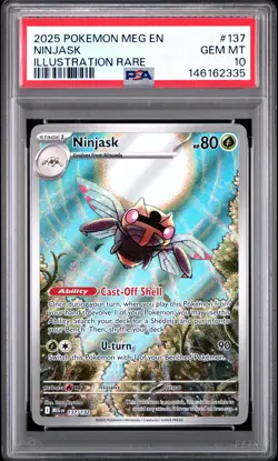2025 POKEMON MEG EN-MEGA EVOLUTION ILLUSTRATION RARE #137 NINJASK PSA 10 - Image 1