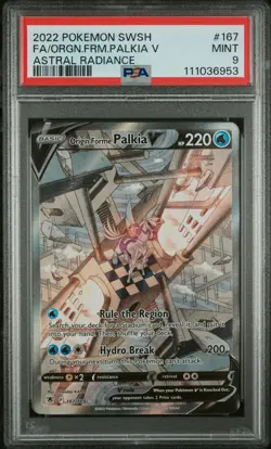 2022 POKEMON SWORD & SHIELD ASTRAL RADIANCE FULL ART/ORIGIN FORME PALKIA V PSA 9 - Image 1
